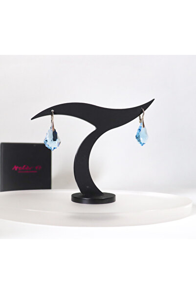 atellier47 925 silver earrings with light blue Swarovski Baroque crystal