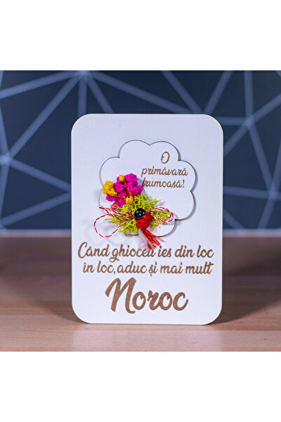 Creators of Crafts Felicitare Martisor Cu Flori Uscate Si Licheni - Noroc
