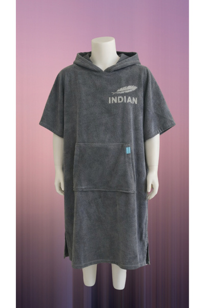 Asva Home Unisex Kapüşonlu Havlu Panço 80x110 cm – Antrasit – Plaj & Banyo Pa...