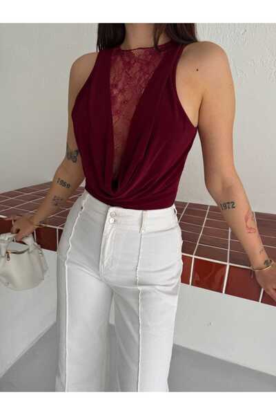 Foola Moda Dantel Detaylı Bluz