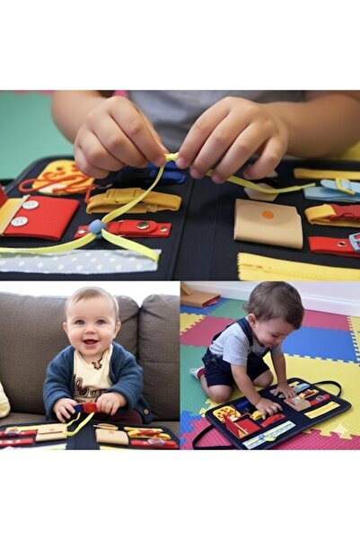 KRUZZEL Tabla de Manipulare pentru Copii Kruzzel, 14 Elemente Educative, Mult...