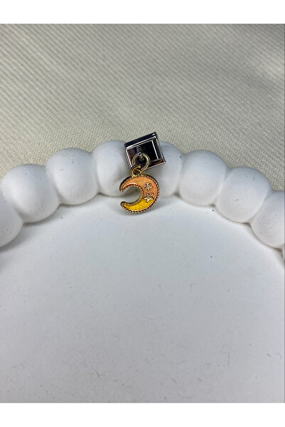 stainless steell سوار نومي الإيطالي مطلي بالفضة مع حلية مينيلي ملونة متدلية