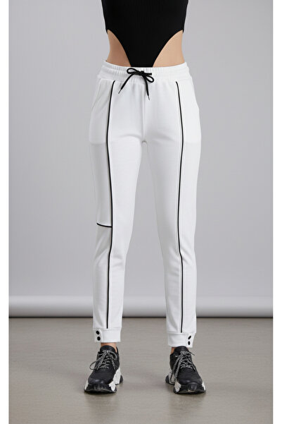 Green Hill Stripe Detailed Snap Detailed Sweatpants