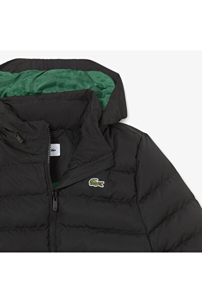 Lacoste جاكيت منفوخ من التافتا الماسي بغطاء رأس للجنسين - BJ0980-00-031