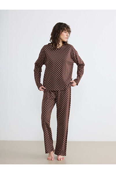 LC Waikiki Σετ γυναικείας πιτζάμας Hilfa New Season με λαιμόκοψη πετσετέ, Που...