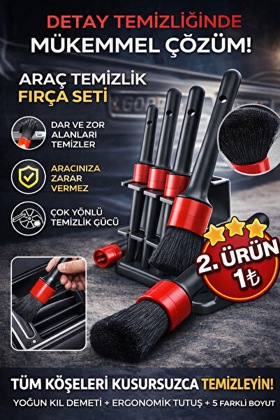 Weisre Oto Detay Fırça Seti 5 Parça – 2 Al 1 Öde