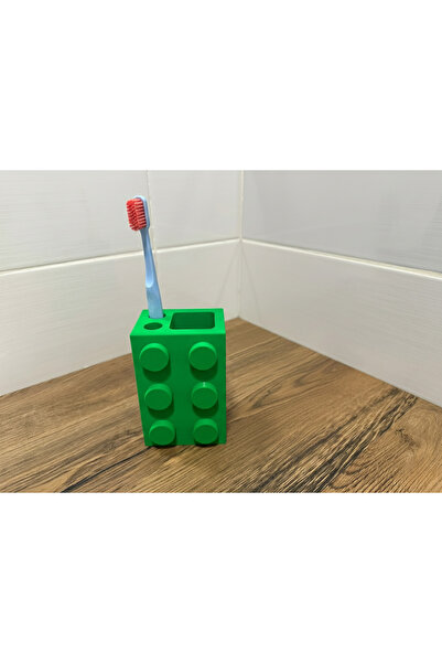 Çocuklar İçin Lego Görünümlü Diş Fırçalık — Renkli Banyo Organizeri & Diş Macunu Tutucu