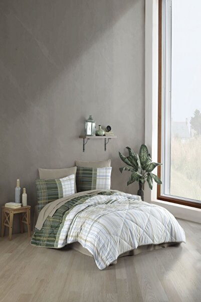 Kristal Single Sleeping Set Plaid Khaki