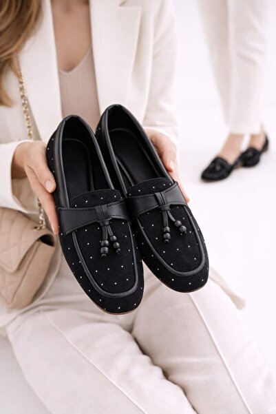 Slipcat Pantofi casual de damă, cu ciucuri și detalii din piatră