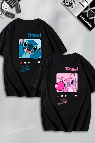 macklin Unisex Stitch and Angel Back Printed Lover Couple Combination Design ...