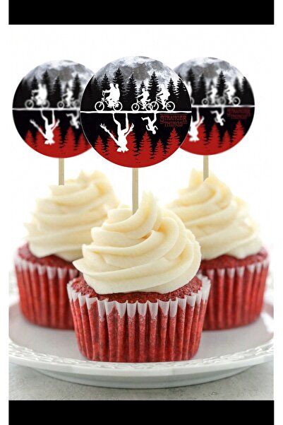 E-Quality Doğum günü Pasta Süsü Stranger Things Muffin