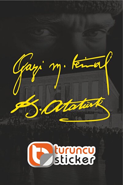 Turuncu Sticker ملصق مجموعة جازي م. كمال وكي. أتاتورك - ملصق للسيارة - المحرك...