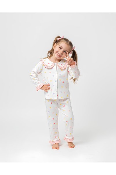 zumino Colorful Heart Patterned Pajama Set