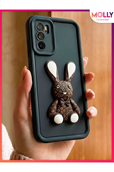 Molly Fallow Brown Edges Thick 3D Embossed Bunny Lumia Silicone Case for Oppo...