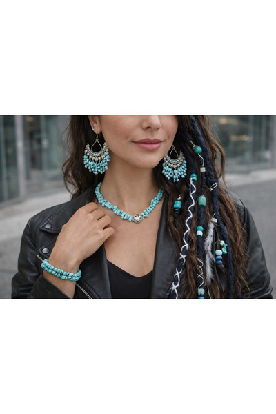 YASEMİN KAPLAN Rasta-Natural Stone Necklace-Rasta Set -Temporary Rasta