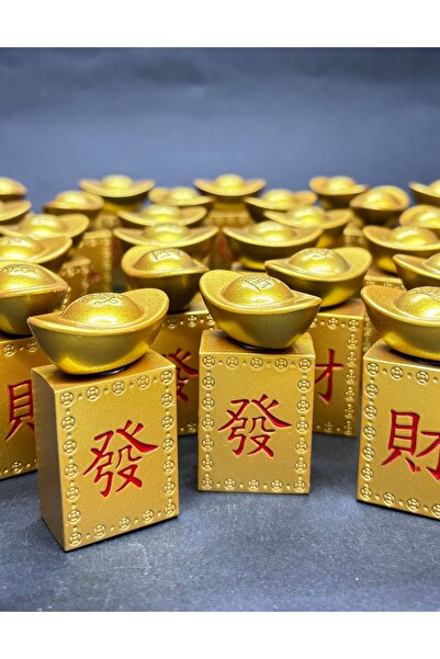 gemsartdeco FENGSHUİ Maddi Servet Altın Külçe Pirinç Döküm Büyük Boy
