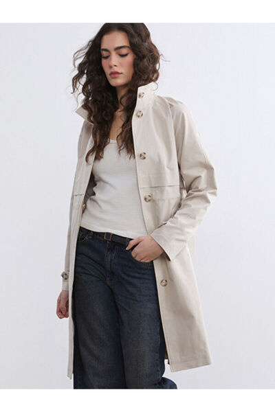 LC Waikiki Rmz Gi̇yi̇m Farkiyla Hakim Roba Collar Women's Trench Coat
