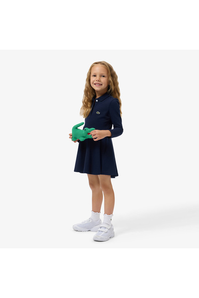 Lacoste فستان بولو طويل الأكمام من قماش البيكيه المطاطي - EJ0904-00-166