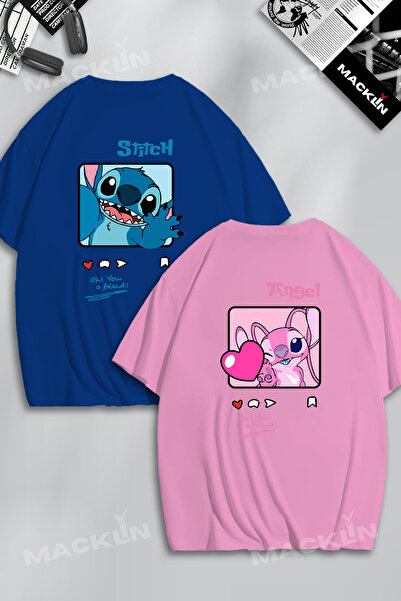 macklin Unisex Stitch and Angel Back Printed Lover Couple Combination Design ...