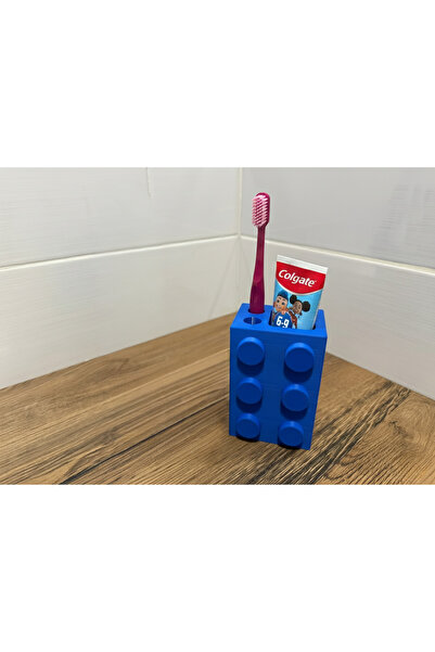Çocuklar İçin Lego Görünümlü Diş Fırçalık — Renkli Banyo Organizeri & Diş Macunu Tutucu