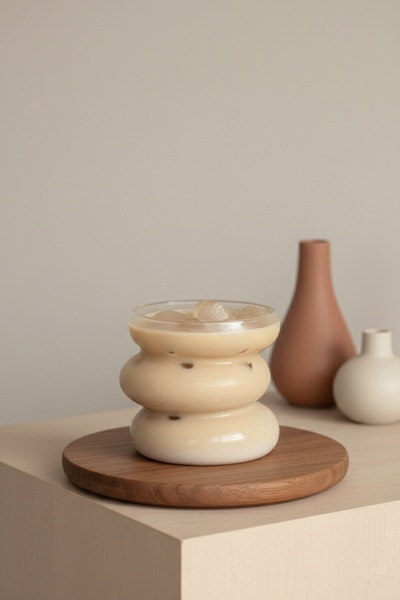 Emal Home 3-Layer Borosilicate Glass Cup - 400 ml Heat-Resistant Aesthetic Co...