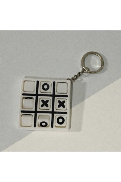3D Layshop Movable Xox Game Keychain - Stress-Relieving Fun Tic Tac Toe Brain Teaser - Bag and Key Ornament