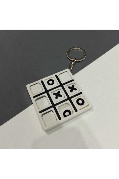 3D Layshop Movable Xox Game Keychain - Stress-Relieving Fun Tic Tac Toe Brain Teaser - Bag and Key Ornament