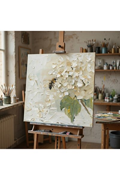 Nurşahın Resimleri El Yapımı Arı Çiçek Kanvas Tablo