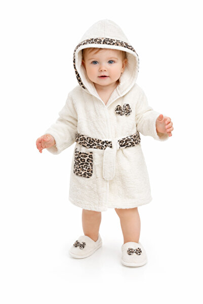 İZYALİF BABY Baby Girl Child 0-24 Months Leopard Printed Boxed Bathrobe Towel...