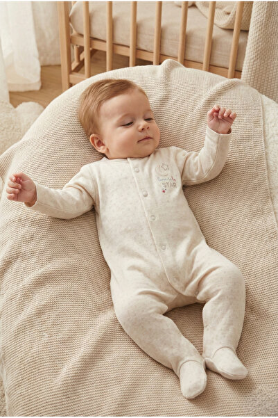 Caramell Baby Boy Romper 100% Cotton Air-Permeable Thin Fabric Romper with Feet