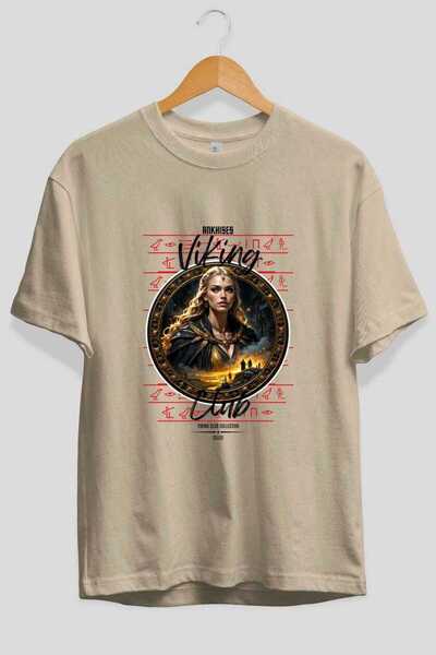 Ankhises Viking Mythology 1 Pre-Printed Beige Oversize T-Shirt Men Women Cott...