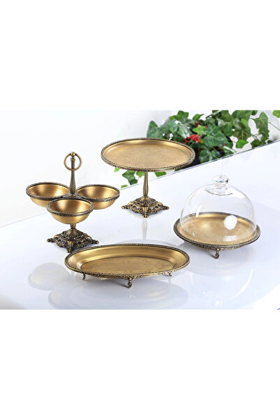 BULUTHOMEAKSESUAR Antique 4-Piece Embroidered Presentation Set