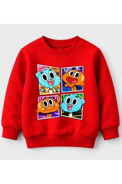 Efendioğlu Design hanorac din bumbac cu imprimeu Gumball și Darwin cu 4 fotog...