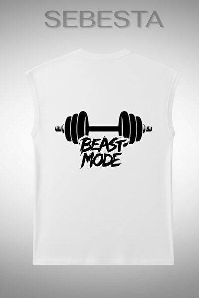 Sebesta Fashion Dumbbel Printed Cotton 0 Collar Premium Oversize Sports Top