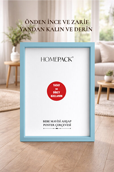 HOMEPACK Debeli svetloplavi okvir za poster, prazan okvir, debeli okvir SVETL...