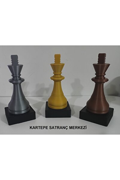 KARTEPE SATRANÇ MERKEZİ 3D ŞAH ÖDÜL SETİ (GOLD - GÜMÜŞ - BRONZ)