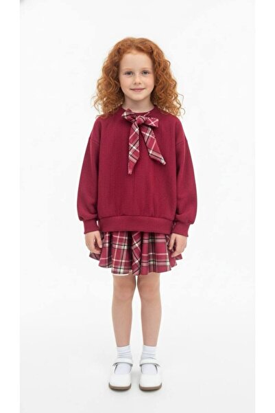 ARBİ kids Set Rumi pentru fete, din țesătură scuba, cu fustă în carouri și de...