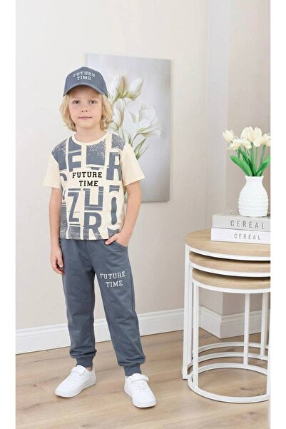 Milanlı Kids طقم صيفي للأولاد مع قبعة كهدية