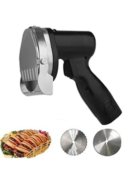 LETWOO Cordless Kebab Slicer 80W with Round & Serrated Blades, 2 Rechargeable...