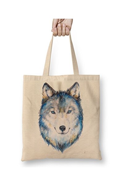 Toyaso Colorful Siberian Husky White Tote Bag Long Handle Shopping Bag Beach Bag