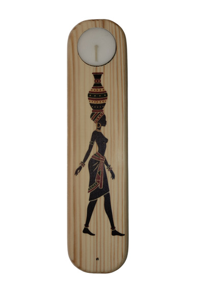 Oduncudünyası Ahşap Tütsülük Mumluk 6x25 cm Africa-3