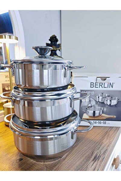 SİHİR Berlin 6 parça çelik tencere seti