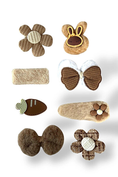 shop Set bočnih kopči sa smeštenim figurama u smeđoj boji (višestruko pakovanje)