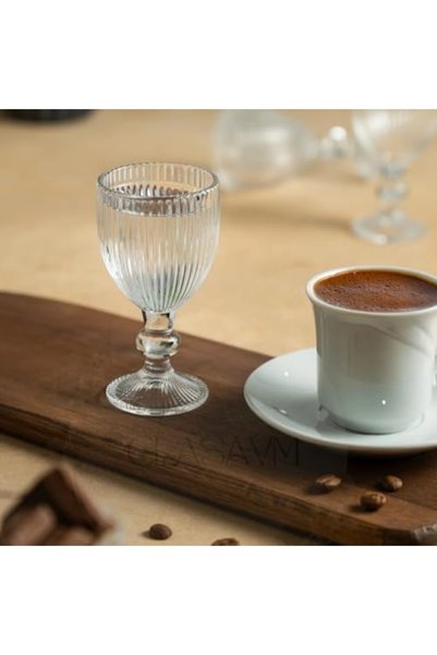 Yıldızan Coffee Side 6-Piece Water Glass Set - Height 10 cm