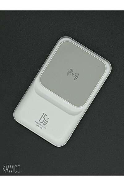 kawigo 10000 mAh Manyetik Kablosuz Powerbank 15W Ekstra Kablolu Powerbank