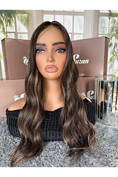 Suzan Peruk Baby tabanlı önü tül detaylı Gerçek saç dokusunda TEPELİK- Tepe s...
