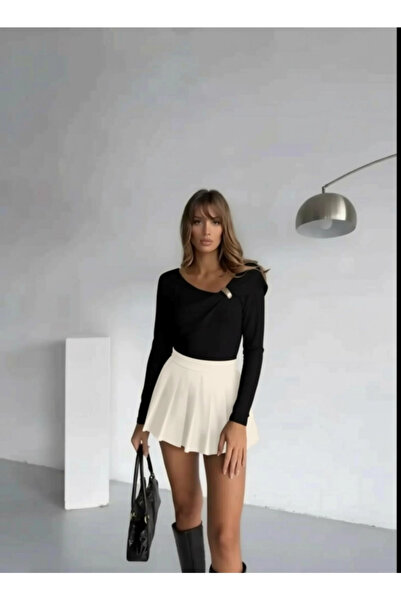 My Bee Elegant Women's Long Sleeve Blouse, Wrap Model with Metal-Accented, Of...