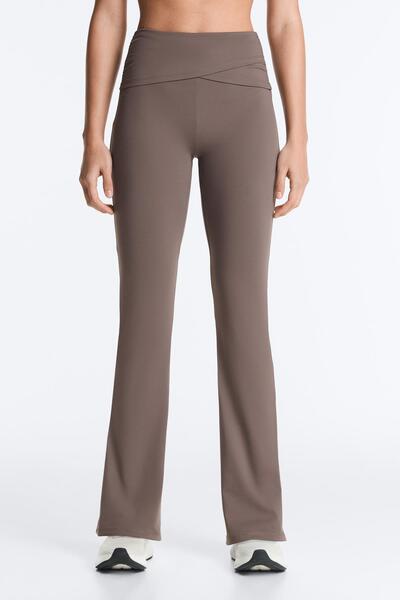 Oysho Drape detaylı yüksek belli Comfortlux Flare Pantolon