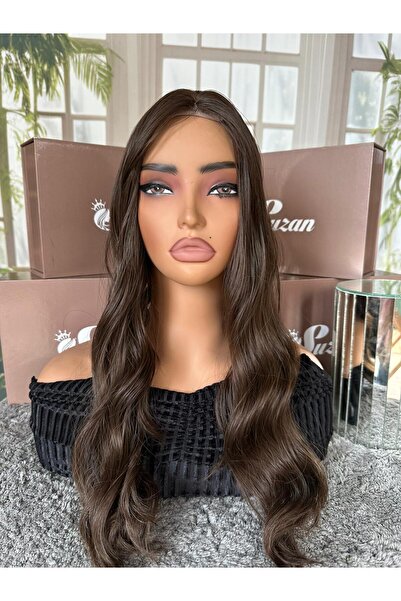 Suzan Peruk Baby tabanlı önü tül detaylı Gerçek saç dokusunda TEPELİK- Tepe s...