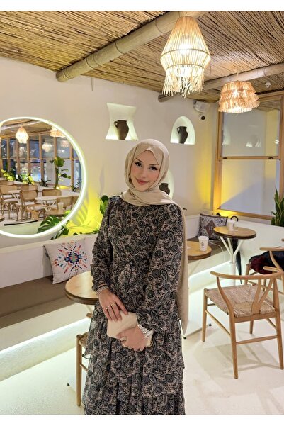 ZARERA فستان ماكسي مطبوع بطبقات متعددة